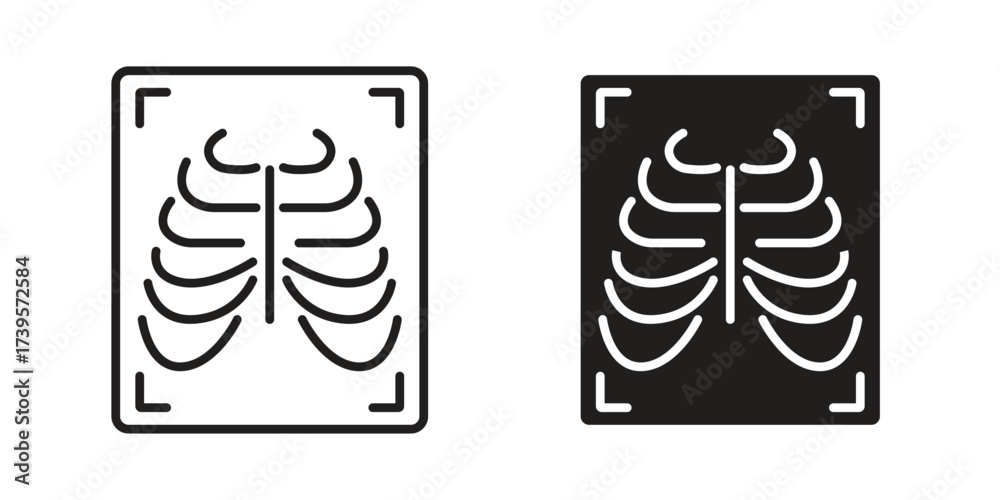 Fototapeta premium X ray icon outline illustration sign
