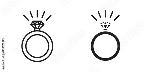 Wedding ring icon outline illustration sign