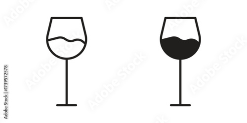 Wine glass icon outline illustration sign