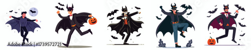 vector a person bat costume halloween party
