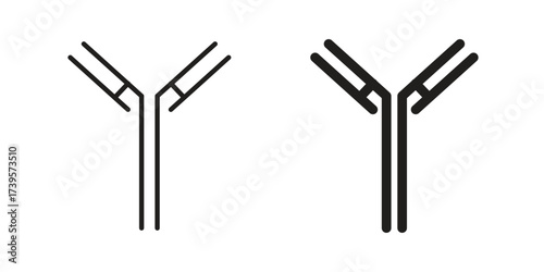 Antibody icon flat black and white logo