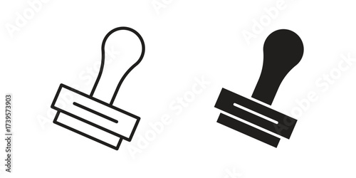 Approval stamp icon flat black and white logo