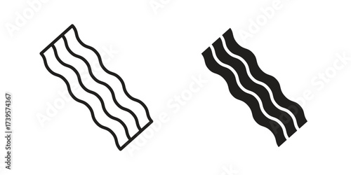 Bacon icon flat black and white logo