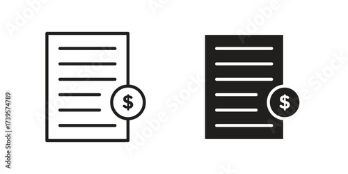 Bank statement icon flat black and white logo