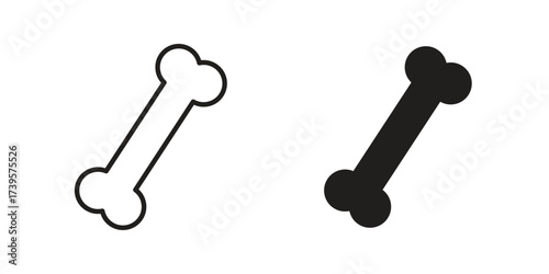 Bones icon flat black and white logo