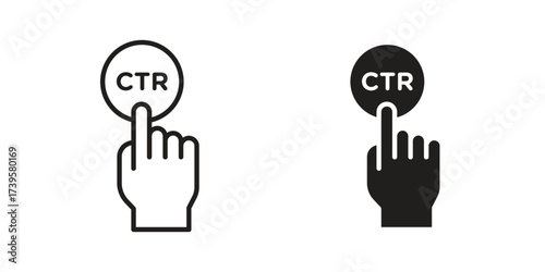 CTR icon flat black and white logo