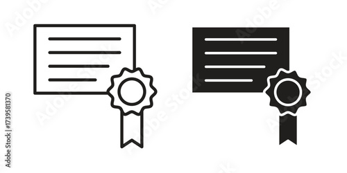 Diploma icon flat black and white logo