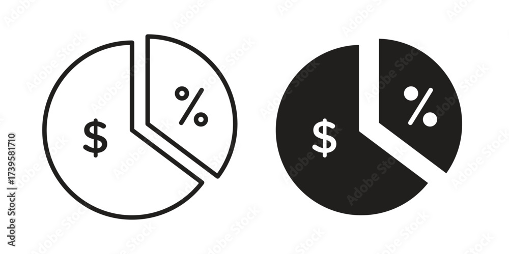 Fotografie Dividend icon flat black and white logo