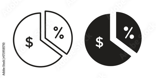 Dividend icon flat black and white logo