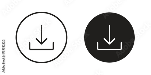 Download icon flat black and white logo