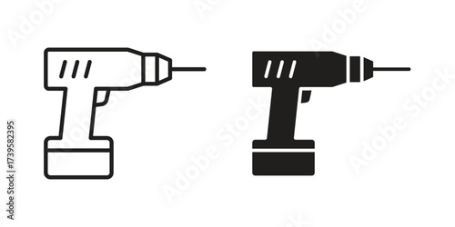 Drill icon flat black and white logo