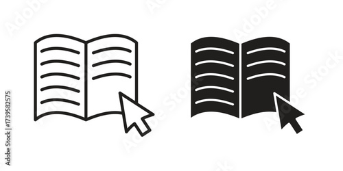 E-book icon flat black and white logo