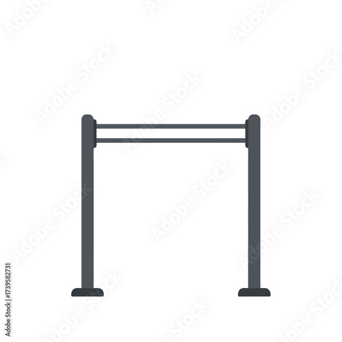 Gray silhouette of a horizontal bar for fitness training.