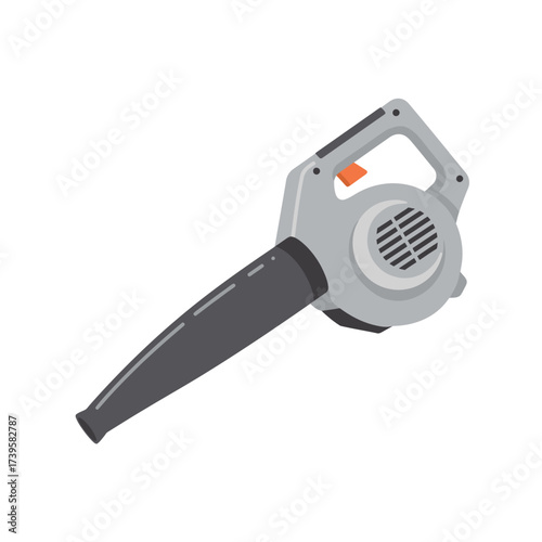 Handheld electric leaf blower garden tool isolated on white.