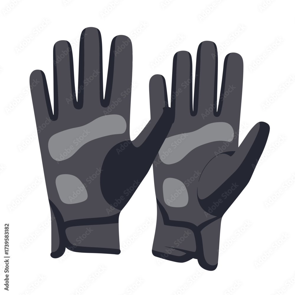 Obraz premium Pair of Dark Gray Gloves with Lighter Gray Patches.