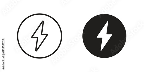 Electricity icon flat black and white logo