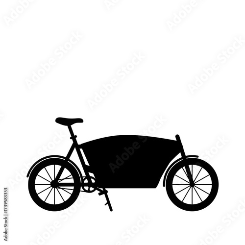 Silhouette of a cargo bike, a practical and eco-friendly mode of transport.