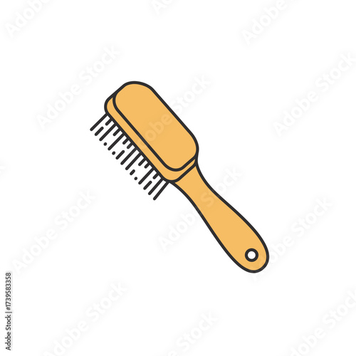 Simple cartoon style illustration of a hairbrush.