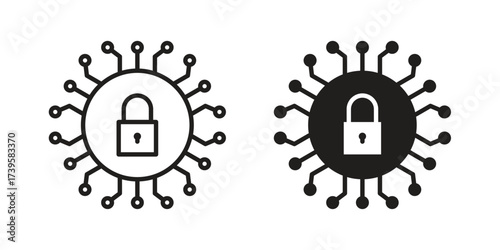 Encryption icon flat black and white logo