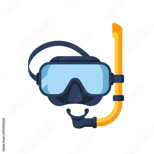 Snorkel mask and tube for underwater exploration and diving adventures.
