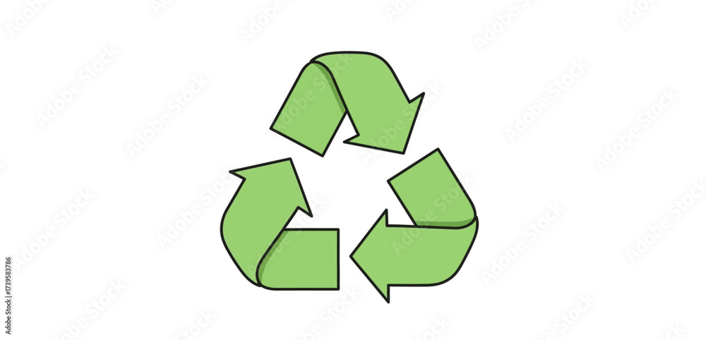 Obraz premium green recycling symbol for environmental awareness promoting sustainable practices and eco-friendly initiatives to encourage waste reduction and circular economy.