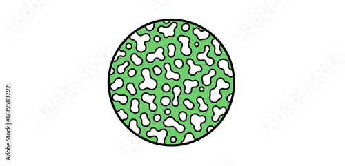 green microbiology pattern a microscopic background with rounded elements perfect for illustrating bacterial research cell biology concepts or pathogen studies.