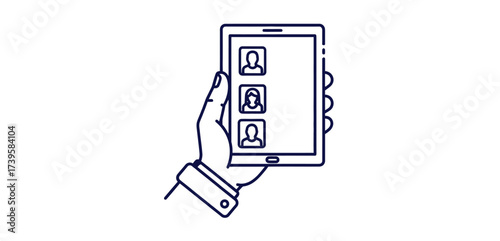 holding a phone displaying social media profiles for networking and connection illustrating digital communication and modern social interaction.