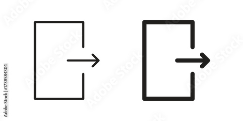 Exit icon flat black and white logo