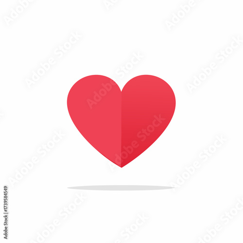 Red heart shape graphic illustration simple design