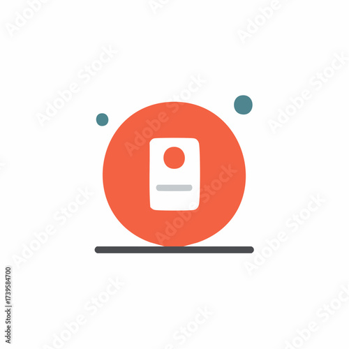 Graphical representation of a small book icon on a circle with a horizontal line