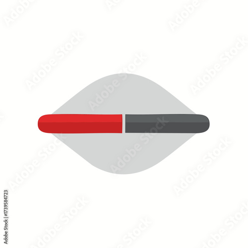 Modern minimalist progress bar or status indicator vector icon. Red and gray split graphic element.