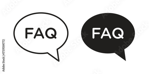 FAQs icon flat black and white logo