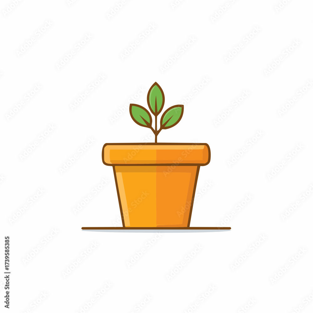 Fototapeta premium Sprout emerging from pot, new seedling in the soil, plant growing in a container