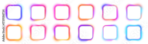 Square light border with bright gradient glow and subtle lens flare. Suitable for product highlights, price tags, or modern web designs. Fully editable vector on transparent background.
