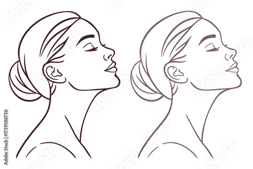 Abstract minimalist line art faces in black and primary colors