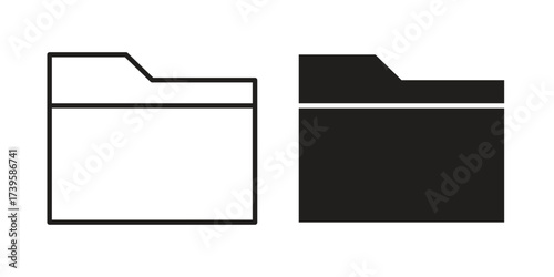 Folder icon flat black and white logo