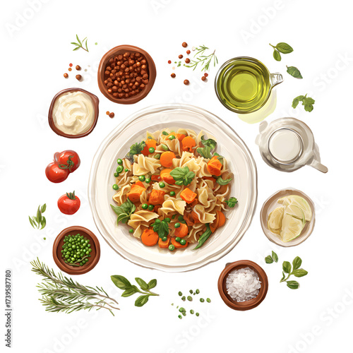Delicious Vegan Meal Isolated on Transparent Background for Culinary Design