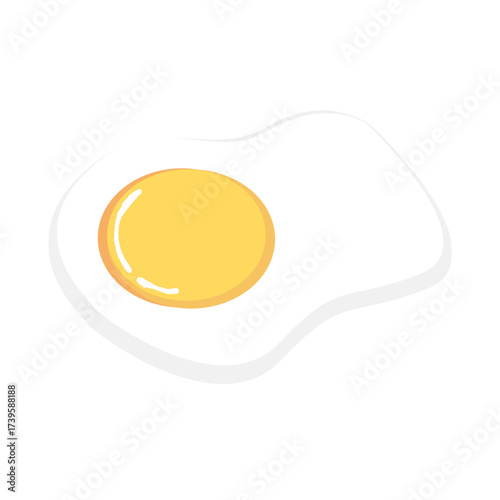 Fried Egg Sunny Side Up Vector Illustration