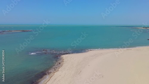 Calm beach at Cajueiro da Praia in Piaui, Brazil. Paradise beach to practice windsurf.