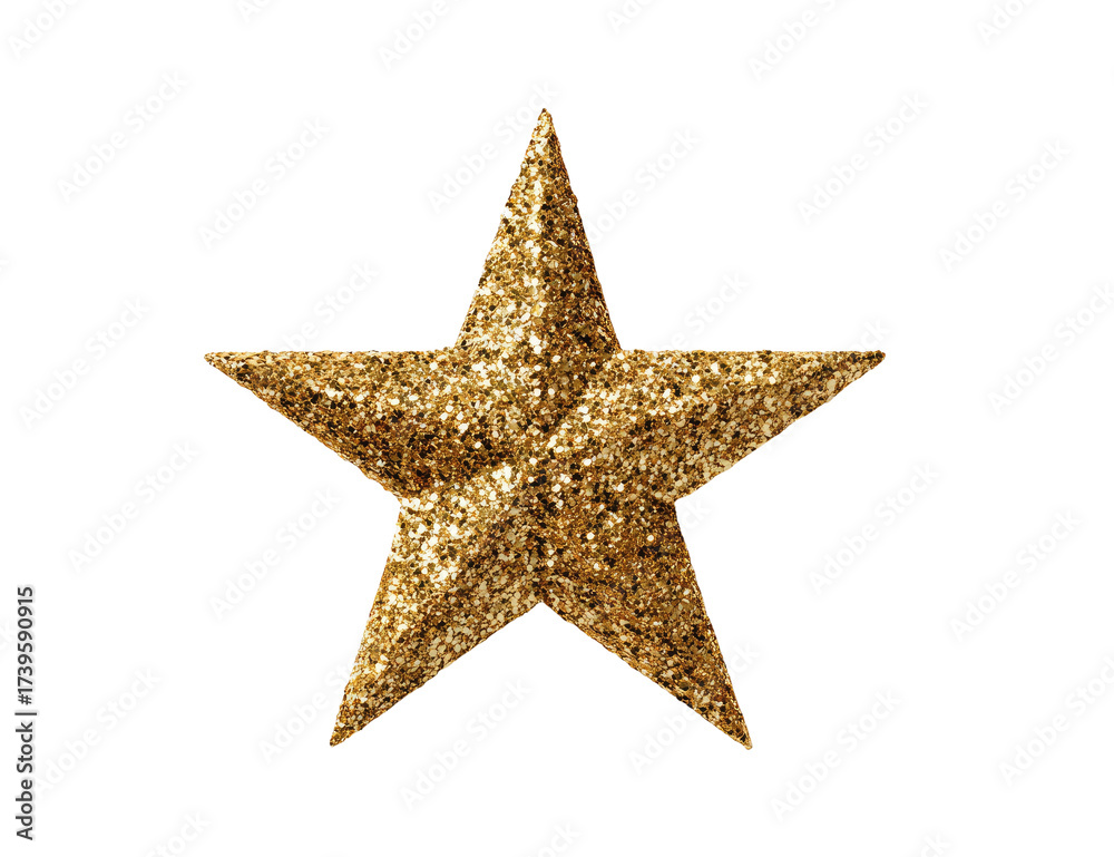 Obraz premium A sparkling golden, five-pointed star against a stark black background