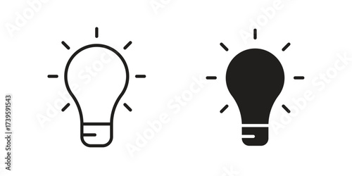 Idea icon flat black and white logo