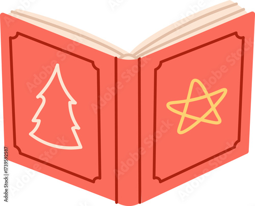 Open Book with Holiday Symbols