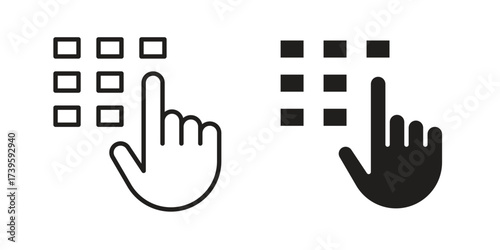 Keypad icon flat black and white logo
