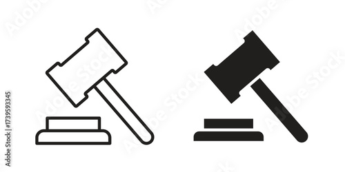 Law icon flat black and white logo