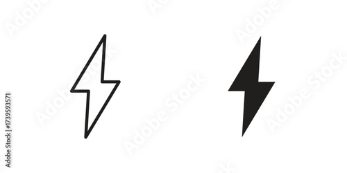 Lightning icon flat black and white logo