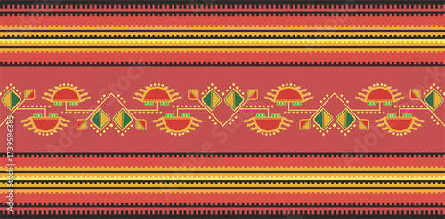 Slavic ornamental seamless frieze vector series. Authentic Eastern European traditional decorative patterns of folk costumes, damasks, carpets. Balkan folklore embroidery motifs.