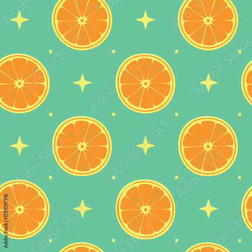 Vector seamless citrus fruit orange lemon tasty fruit fresh orange juicy print