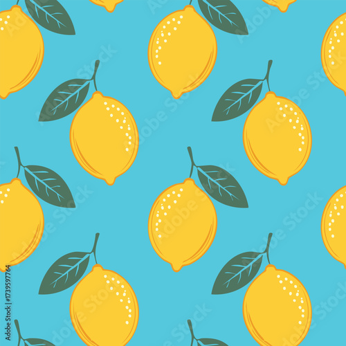 Vector seamless citrus fruit orange lemon tasty fruit fresh orange juicy print