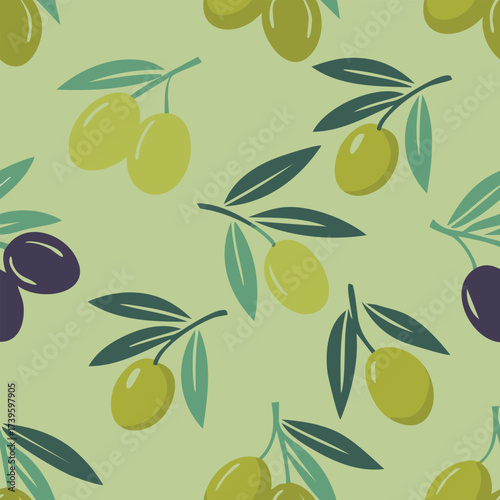 Olives decorative wrapping paper textile fabric camouflage seamless pattern