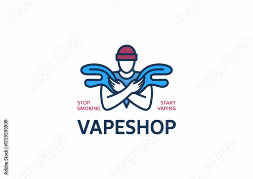 This logo promotes a lifestyle shift towards vaping, blending modern graphics and health-oriented messaging to appeal to an audience seeking alternatives to traditional smoking.